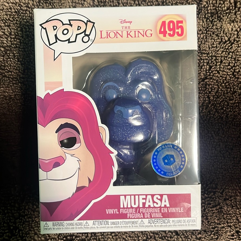 Lion King Funko pop Mufasa Pop in a Box Exclusive #495 Brand new in box